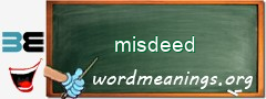 WordMeaning blackboard for misdeed